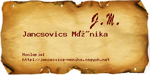 Jancsovics Mónika névjegykártya